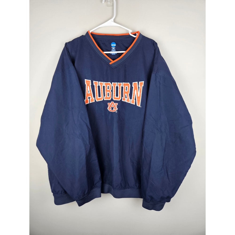 NCAA Auburn Tigers Windshirt Pullover Mens XL Navy Blue V-Neck KA Inc Jacket